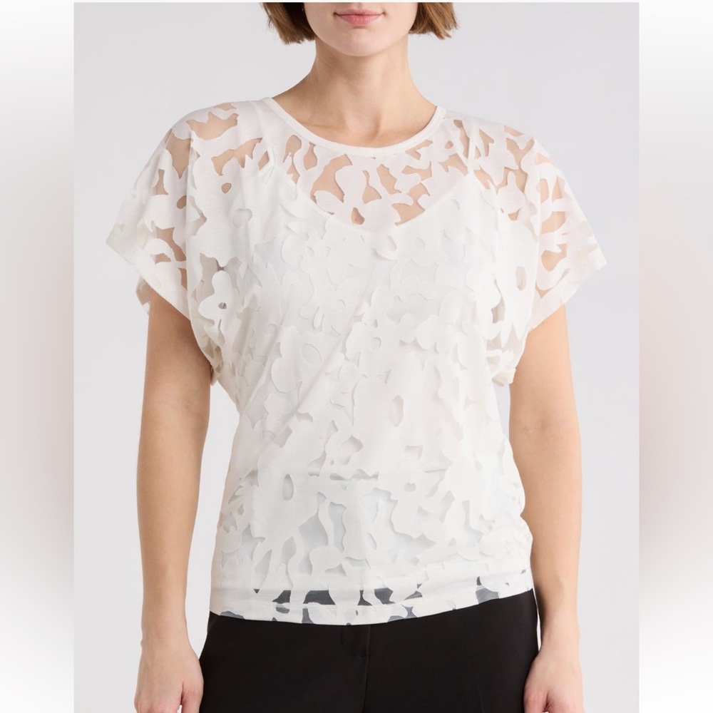 Hugo Boss White Ebasi Floral Top
